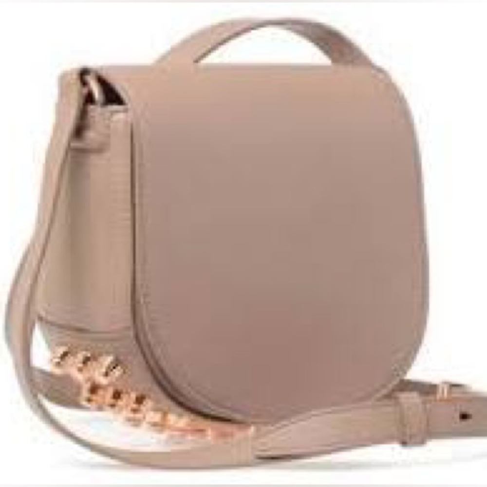 ALEXANDER WANG CROSSBODY SHOULDER SADDLE BAG BLUSH PINK W/ ROSEGOLD SPIKES
